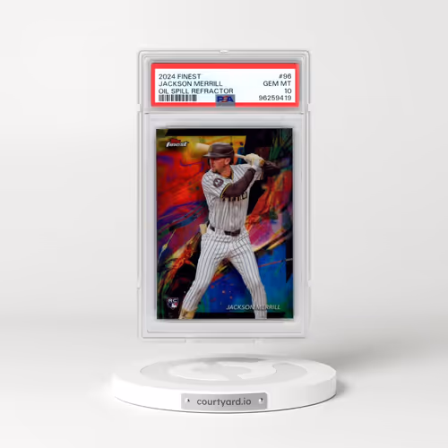 2024 Topps Finest #96 Jackson Merrill - Oil Spill Refractor (PSA 10 GEM MINT)