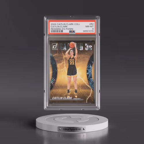2024 Panini Caitlin Clark Collection Reigning 3's #R2 Caitlin Clark - Panini (PSA 8 NM-MT)