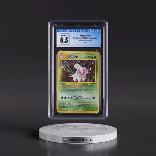 1999 Neo Premium File Meganium - No Rarity - Holo (CGC 8.5 NM-MT+)