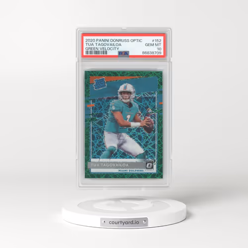 2020 Panini Donruss Optic #152 Tua Tagovailoa - Green Velocity (PSA 10 GEM MINT)