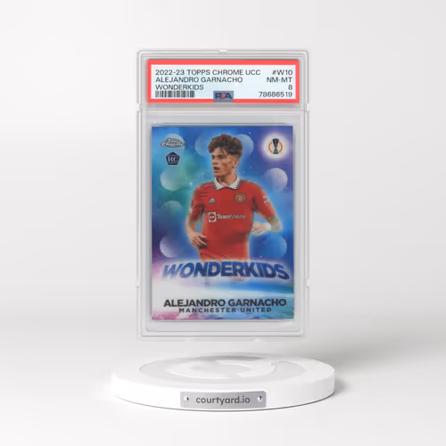 2022 Topps Chrome UEFA Club Competitions Wonderkids #W10 Alejandro Garnacho (PSA 8 NM-MT)