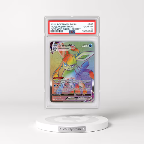 2021 Pokémon Sword & Shield Evolving Skies #208 Glaceon Vmax - Full Art Secret (PSA 10 GEM MINT)