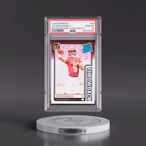 2024 Panini Donruss Rated Rookies Throwback #43 Jayden Daniels (PSA 10 GEM MINT)
