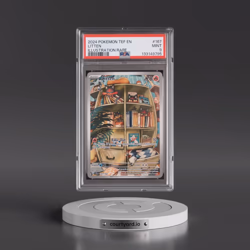 2024 Pokémon Tef EN-Temporal Forces #167 Litten - Illustration Rare (PSA 9 MINT)