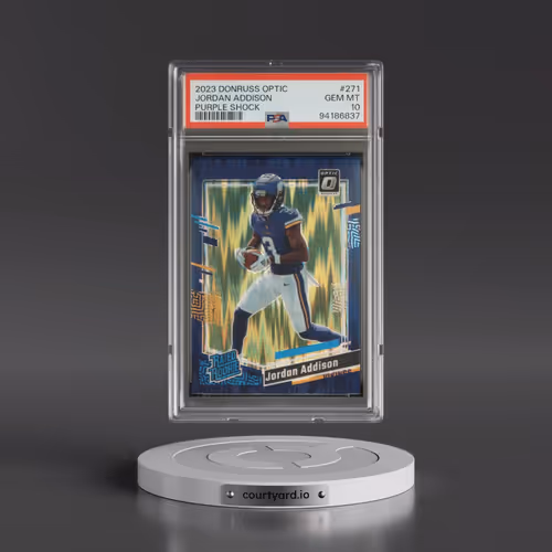2023 Panini Donruss Optic #271 Jordan Addison - Purple Shock (PSA 10 GEM MINT)