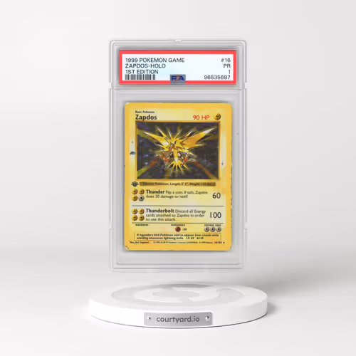1999 Pokémon Game #16 Zapdos - 1st Edition Holo (PSA 1 PR)