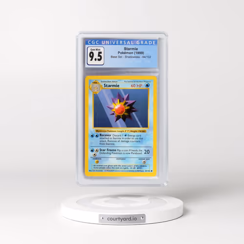 1999 Base Set #64/102 Starmie - Shadowless Shadowless (CGC 10 GEM MINT)
