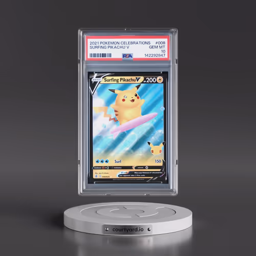 2021 Pokémon Celebrations #008 Surfing Pikachu V - Holo (PSA 10 GEM MINT)