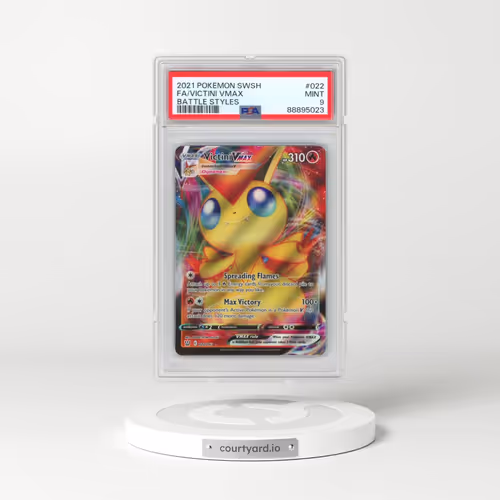 2021 Pokémon Sword & Shield Battle Styles #022 Victini Vmax - Full Art (PSA 9 MINT)