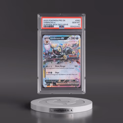 2025 Pokémon Pre EN-Prismatic Evolutions #060 Umbreon EX - Holo Surprise Box Exclusive (PSA 10 GEM M