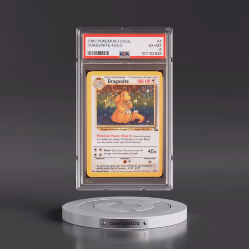 1999 Pokémon Fossil #4 Dragonite - Holo (PSA 6 EX-MT)