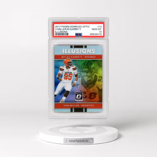 2017 Panini Donruss Optic Illusions #12 Myles Garrett/Von Miller (PSA 10 GEM MINT)