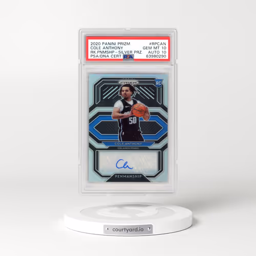2020 Panini Prizm Rookie Penmanship #RPCAN Cole Anthony - Silver Prizm (PSA 10 GEM MINT)