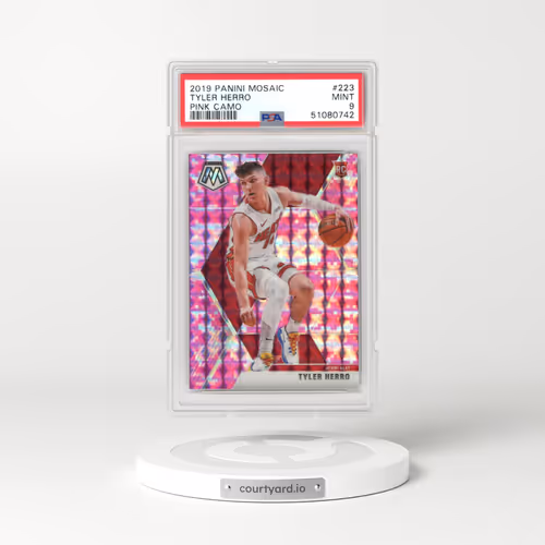 2019 Panini Mosaic #223 Tyler Herro - Pink Camo (PSA 9 MINT)