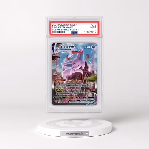 2021 Pokémon Sword & Shield Fusion Strike #270 Espeon Vmax - Full Art Secret (PSA 9 MINT)