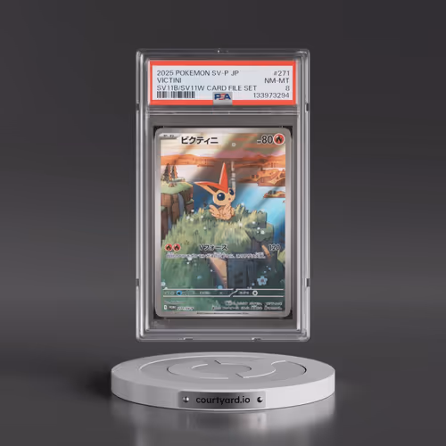2025 Pokémon SV-P Promo #271 Victini - Black Bolt/White Flare Card File Set (PSA 8 NM-MT)