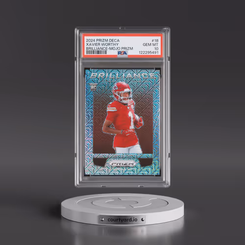 2024 Panini Prizm Deca Brilliance #18 Xavier Worthy - Mojo Prizm (PSA 10 GEM MINT)