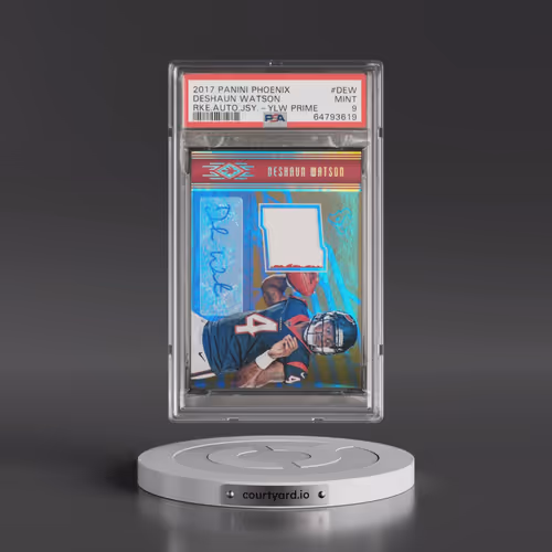 2017 Panini Phoenix Rookie Autograph Jersey #DEW Deshaun Watson - Yellow Prime (PSA 9 MINT)