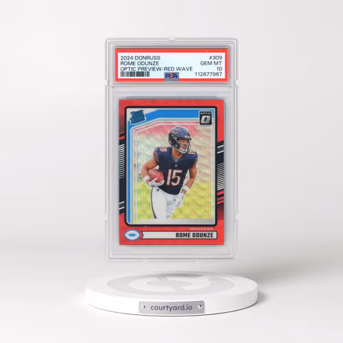 2024 Panini Donruss #309 Rome Odunze - Optic Preview-Red Wave (PSA 10 GEM MINT)