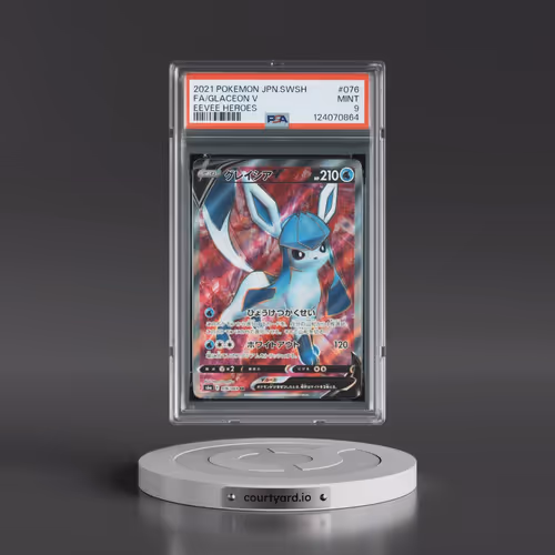 2021 Pokémon Sword & Shield Eevee Heroes #076 Glaceon V - Holo Full Art (PSA 9 MINT)