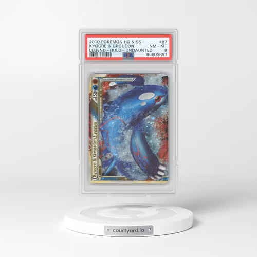 2010 Pokémon Heartgold & Soulsilver Undaunted #87 Kyogre & Groudon Legend - Holo (PSA 8 NM-MT)