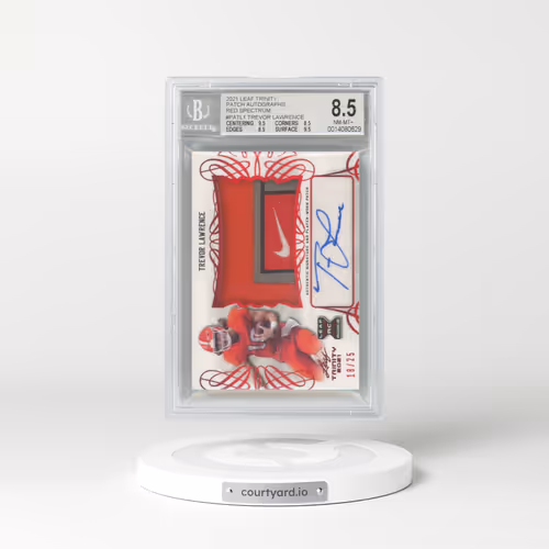 2021 Leaf Trinity Patch Autographs Red Spectrum #PATL1 Trevor Lawrence (BGS 8.5 NM-MT+)