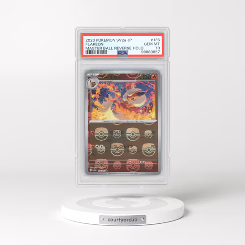 2023 Pokémon Sv2a-Pokemon 151 #136 Flareon - Reverse Holo Master Ball (PSA 10 GEM MINT)