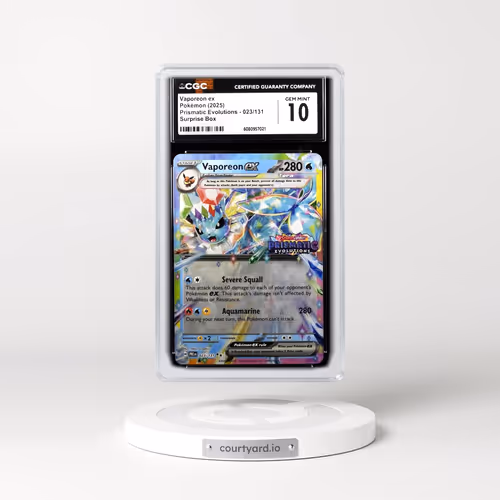 2025 Pokémon Pre EN-Prismatic Evolutions #023 Vaporeon EX - Holo Surprise Box Exclusive (CGC 10 GEM