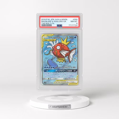2018 Pokémon Sun & Moon Tag Bolt #099 Magikarp & Wailord GX - Holo Full Art (PSA 8 NM-MT)