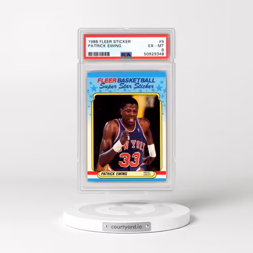 1988 Fleer Sticker #5 Patrick Ewing (PSA 6 EX-MT)