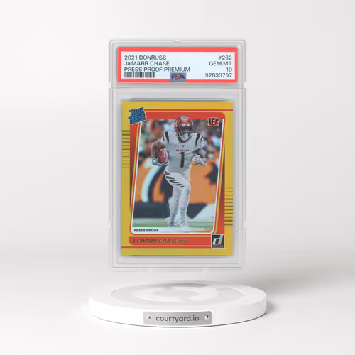 2021 Panini Donruss #262 JA'Marr Chase - Press Proof Premium (PSA 10 GEM MINT)
