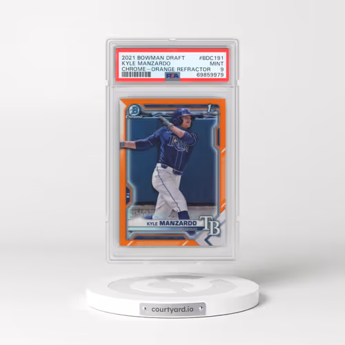 2021 Bowman Draft #BDC191 Kyle Manzardo - Chrome-Orange Refractor (PSA 9 MINT)