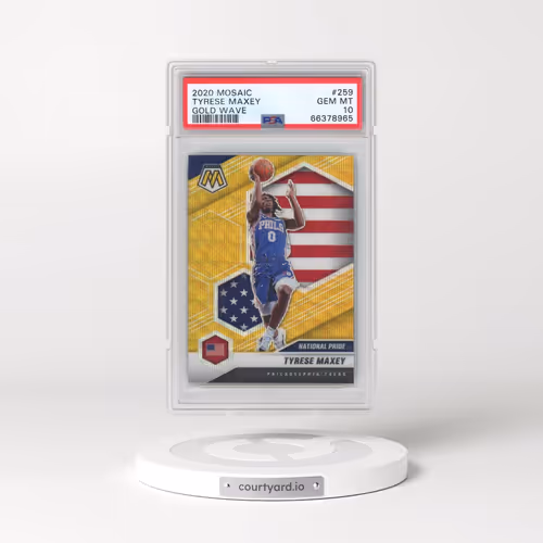 2020 Panini Mosaic #259 Tyrese Maxey - Gold Wave (PSA 10 GEM MINT)