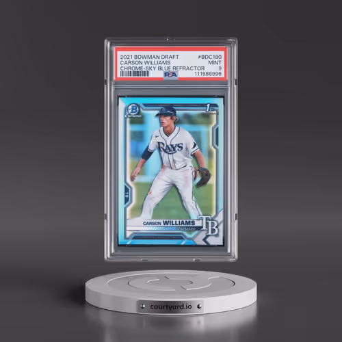2021 Bowman Draft #BDC180 Carson Williams - Chrome-Sky Blue Refractor (PSA 9 MINT)