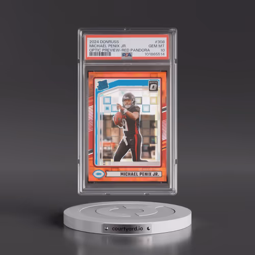 2024 Panini Donruss #308 Michael Penix Jr. - Optic Preview-Red Pandora (PSA 10 GEM MINT)
