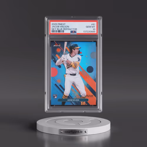 2025 Topps Finest #61 Jacob Wilson - Sky Blue Refractor (PSA 10 GEM MINT)