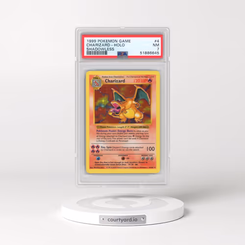 1999 Pokémon Game #4 Charizard - Holo Shadowless (PSA 7 NM)