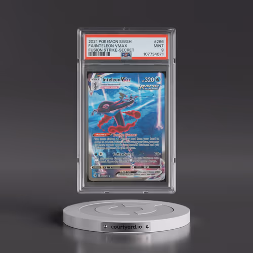 2021 Pokémon Sword & Shield Fusion Strike #266 Inteleon Vmax - Full Art Secret (PSA 9 MINT)