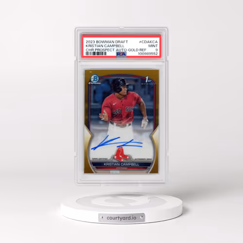 2023 Bowman Draft Chrome Prospect Autograph #CDAKCA Kristian Campbell - Gold Refractor (PSA 9 MINT)