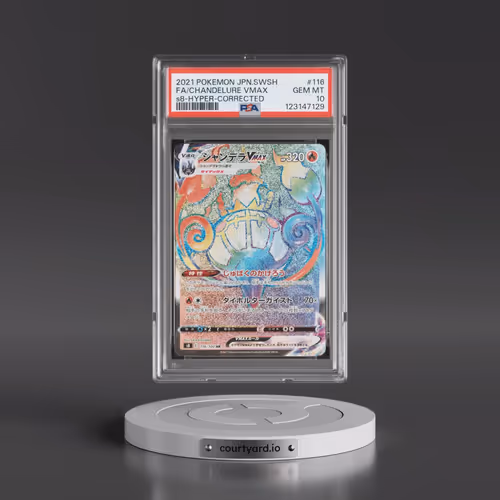 2021 Pokémon Sword & Shield Fusion Arts #116 Chandelure Vmax-Hyper - Full Art Corrected (PSA 10 GEM