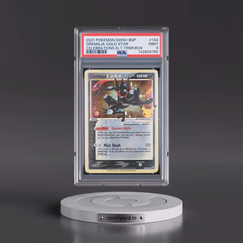 2021 Pokémon Swsh Black Star Promo #144 Greninja-Gold Star - Celebrations Elite Trainer Box (PSA 9 M