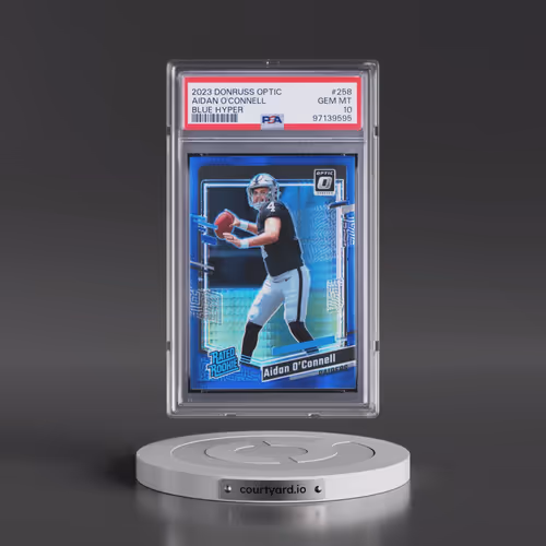 2023 Panini Donruss Optic #258 Aidan O'Connell - Blue Hyper (PSA 10 GEM MINT)
