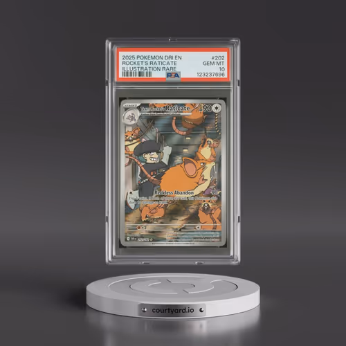 2025 Pokémon Dri EN-Destined Rivals #202 Team Rocket's Raticate - Illustration Rare (PSA 10 GEM MINT