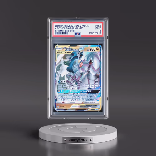 2019 Pokémon Sun & Moon Cosmic Eclipse #156 Arceus & Dialga & Palkia GX - Holo (PSA 9 MINT)