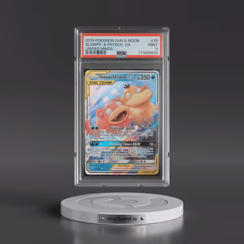 2019 Pokémon Sun & Moon Unified Minds #35 Slowpoke & Psyduck GX - Holo (PSA 9 MINT)