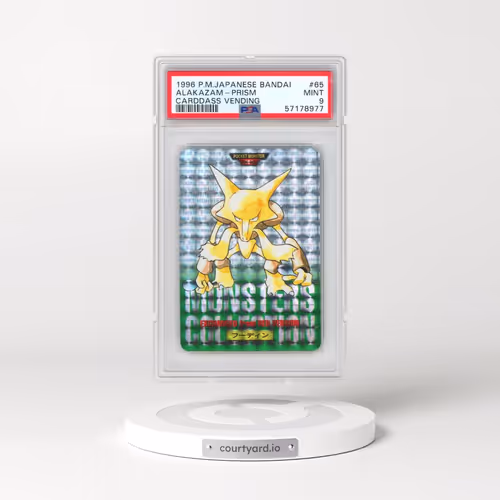 1996 Pokémon Bandai Carddass Vending #65 Alakazam-Prism (PSA 9 MINT)