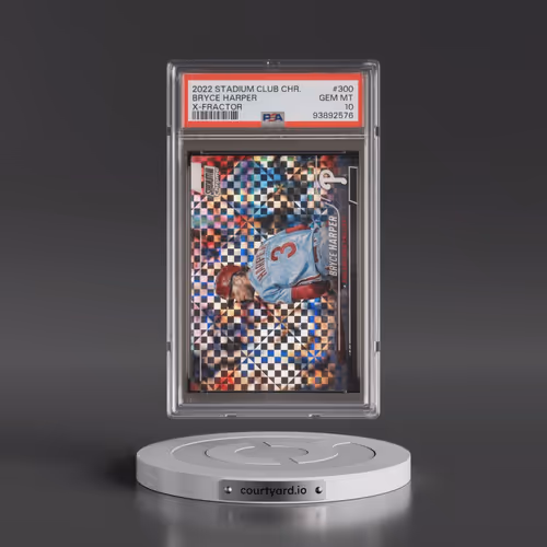 2022 Topps Stadium Club Chrome #300 Bryce Harper - X-Fractor (PSA 10 GEM MINT)