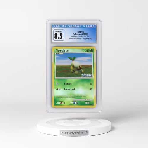 2008 Majestic Dawn #77/100 Turtwig - Platinum Stamp Burger King (CGC 8.5 NM-MT+)