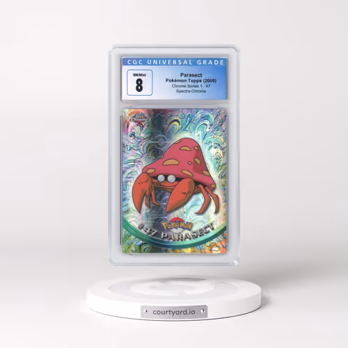 2000 Chrome Series 1 #47 Parasect - Spectra-Chrome (On Back of Card) (Topps Chrome Stamp on Front of