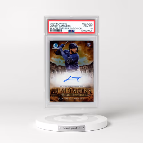 2024 Bowman Gladiators of the Diamond Autographs #GDAJCA Junior Caminero - Gold (PSA 10 GEM MINT)